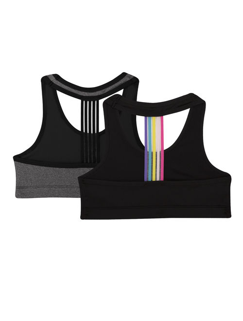 Athletic Works Girls Banded Sports Bra, 2 Pack