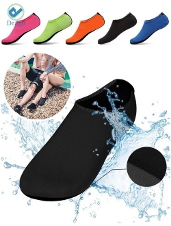 Deago Men Women Skin Water Barefoot Shoes Aqua Beach Socks Yoga Exercise Pool Swim Slip On Surf " L size, Pink"