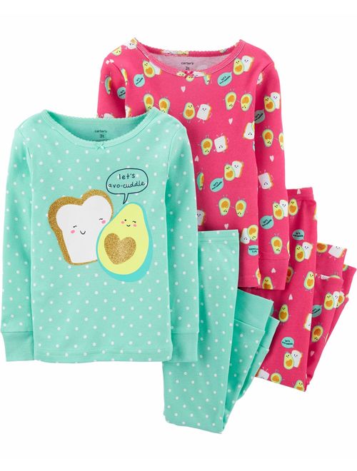 Carter's Girls' 4-Piece Snug Fit Cotton Pajamas