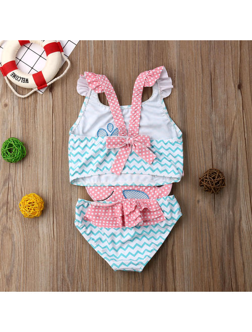 Summer Toddler Baby Girls Goldfish Swimwear Swimsuit Beachwear Bathing Suit One Piece 1-2 Years