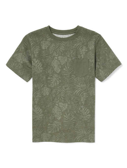 The Children's Place Short Sleeve Leaf Print Pocket T-Shirt (Big Boys)