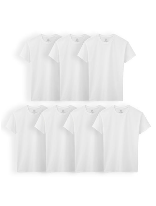 Fruit of the Loom Super Value White Crew Undershirts, 7 Pack (Little Boys & Big Boys)