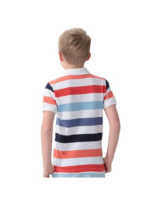 Leo&Lily Boys' Kids' Cotton Pique Stripe Polo Shirts T-Shirts