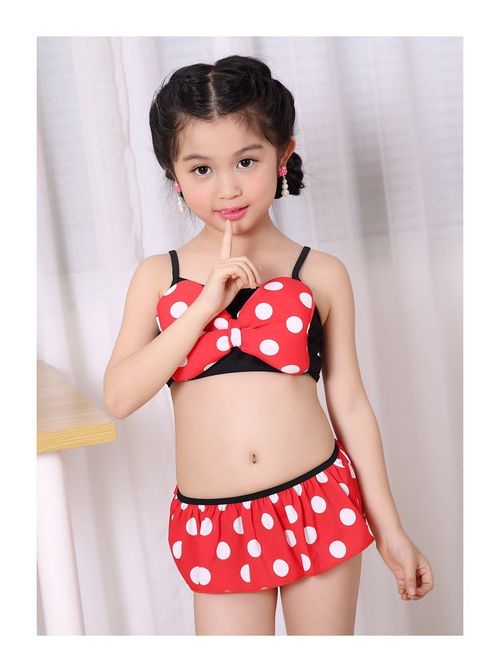 Cute Bowknot Baby Girl Kids Bathing Suit Swimwear Bikini Set Tankini Swimsuit Costume