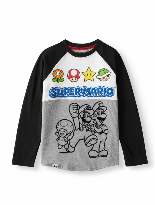 Super Mario Bros. Long Sleeve Fashion T-Shirt (Little Boys & Big Boys)