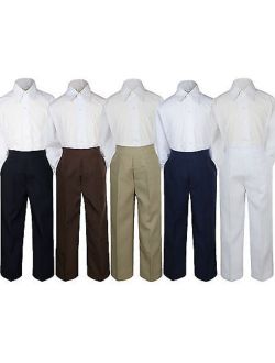 2pc Boy Toddler Teen Kid Formal Party Tuxedo Suit White Shirt & Pants set Sm-20