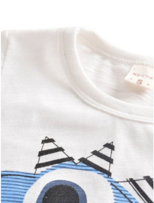 2PCS Baby Clothes Boys Kids Dinosaur T-shirt+Striped Shorts Casual Clothes Set