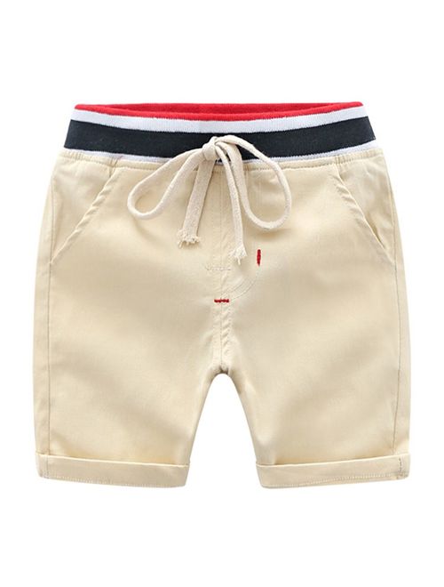Summer Boy Shorts Toddler Casual Cotton Short Pants Outfits Waist Belt