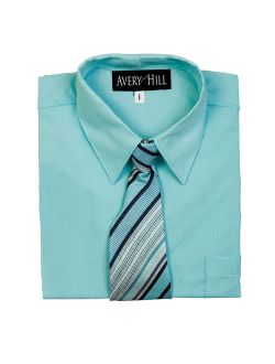 Avery Hill Boys Short Sleeve Dress Shirt With Windsor Tie