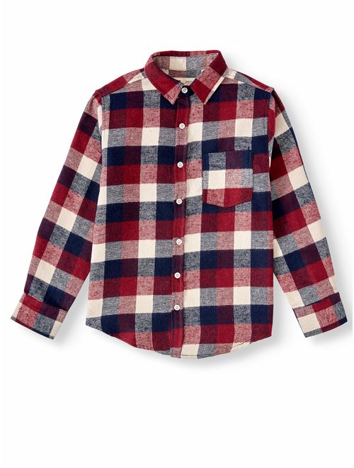 p.s.09 from aeropostale Long Sleeve Brushed Flannel Plaid Shirt (Little Boys & Big Boys)