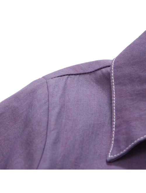 Richie House Boys' Purple Button Down Shirt with Elbow Patches RH0896-2/3