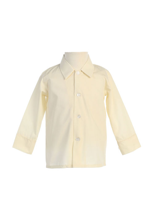 Avery Hill Baby Boys Infant Toddler Long Sleeved Simple Dress Shirt in Ivory or White