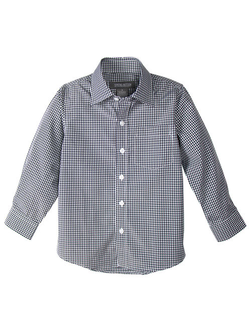 Spring Notion Boys' Long Sleeve Checkers Gingham Shirt