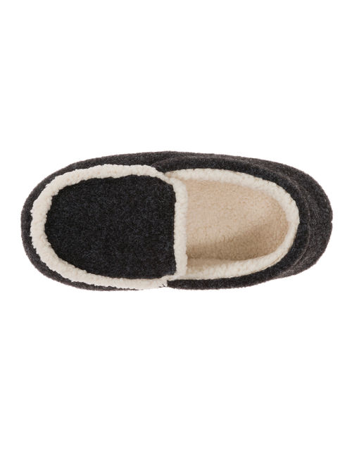 DF by Dearfoams Boys' Plaid Moc with Pile Lining Slippers