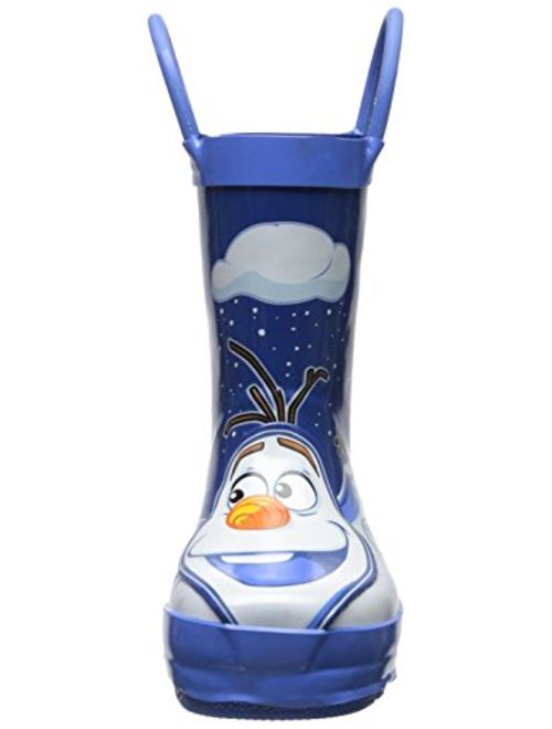Western Chief Kids Waterproof Disney Character Rain Boots with Easy on Handles, Frozen Olaf, 10 M US Toddler