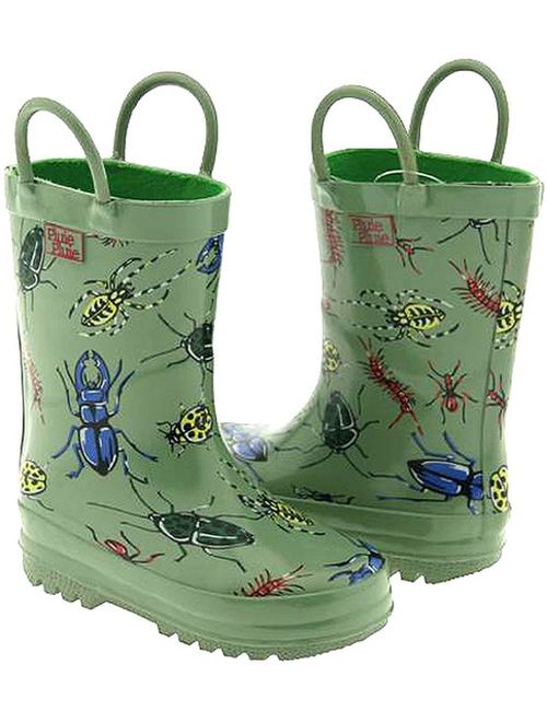 Kids Green Bug Rain Boots 5-2