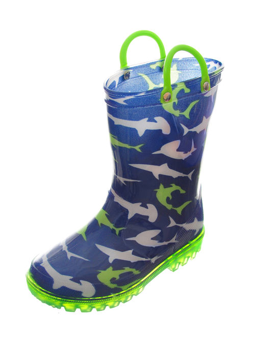 Lilly Boys' Light-Up Rubber Rain Boots (Sizes 11 - 3)