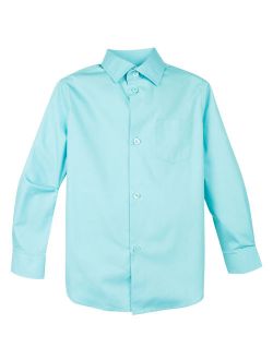 Boy's Cotton Blend Long Sleeve Dress Shirt