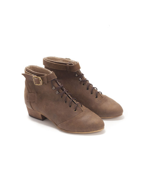 Brown Leather Ankle Boots, Lace-Up Boots, Zoey // Free Shipping