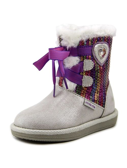 Stride Rite Baby Girl's Disney Frozen Cozy Boot (Toddler) Silver Boot 5 Toddler M