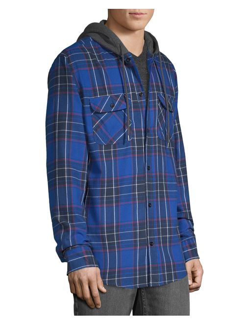 Buy No Boundaries Men's Hooded Flannel Shirt online | Topofstyle