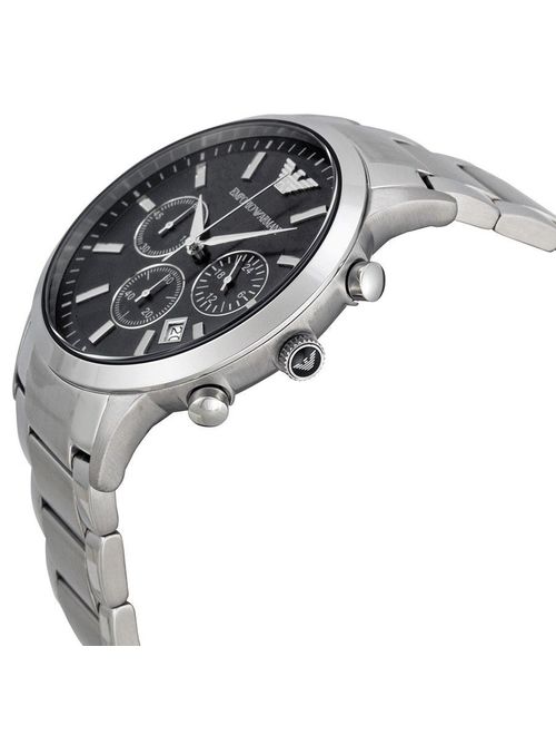 Emporio Armani Men's Classic Chronograph Stainless Steel Black Dial Watch AR2434