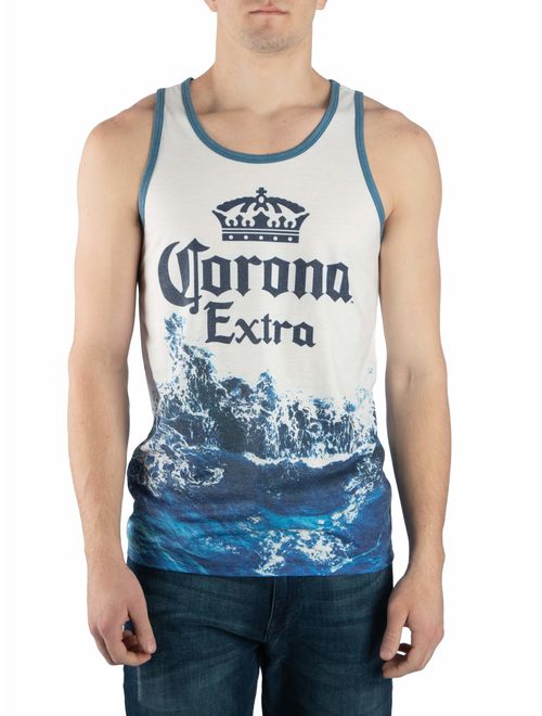 Men's Beer Joester Loria Corona Extra Sublimated Wave Graphic Tank Shirt