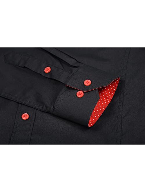 Alex Vando Mens Dress Shirts Regular Fit Long Sleeve Stretch Business Dress Shirts for Men