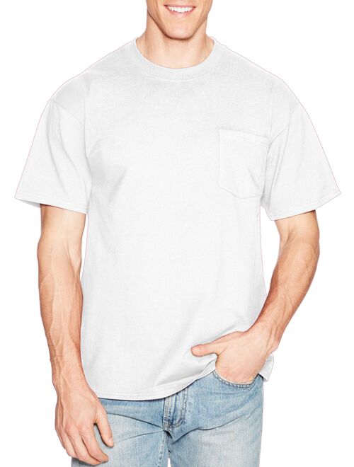 Hanes Men's Premium Beefy-T Short Sleeve T-Shirt With Pocket, Up to Size 3XL