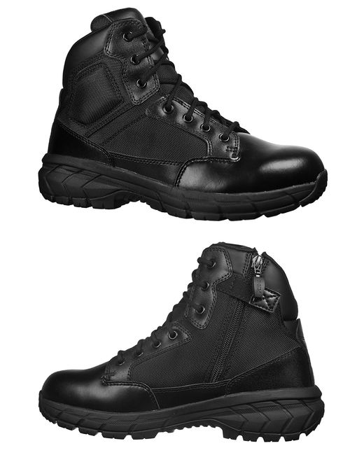 Interceptor Men's Guard Zippered Ankle High Work Boots, Slip Resistant, Black