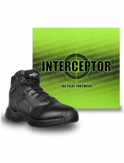 Interceptor Men's Canton Waterproof Work Boots, Slip Resistant, Black