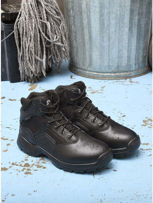 Interceptor Men's Canton Waterproof Work Boots, Slip Resistant, Black