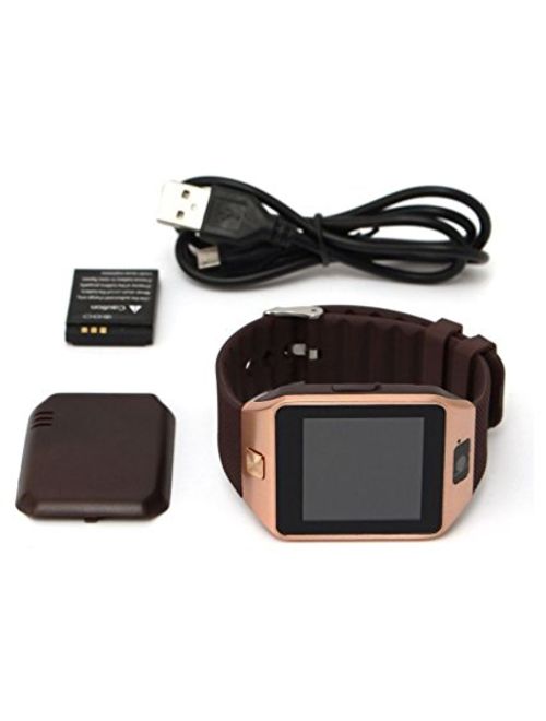 Gold Bluetooth Smart Wrist Watch Phone mate for Android Samsung HTC LG Touch Screen with Camera