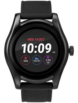 iConnect by Timex Black Round Smartwatch, Black Silicone Strap