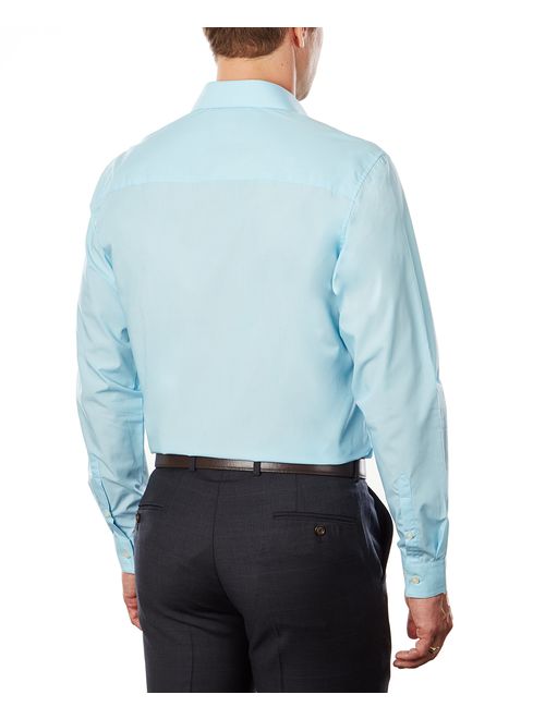 Kenneth Cole Unlisted Slim Fit Solid Long Sleeve Light Blue Dress Shirt