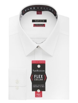 Men's Solid Slim Fit Flex Collar Stretch Long Sleeve Dress Shirt