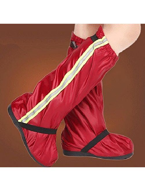 Adult Waterproof Shoe Covers Reusable Rain Slip-resistant Rain Boots Covers XXL Wine Red
