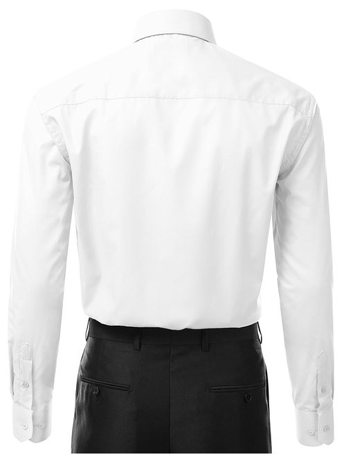 Berlioni Italy Men's Long Sleeve Solid Premium Dress Shirt