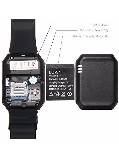 10 Pack DZ-09 Black Smart Watch Wholesale Lot Touch Screen Bluetooth Smart Wrist Watch - Supports SIM + Memory Card