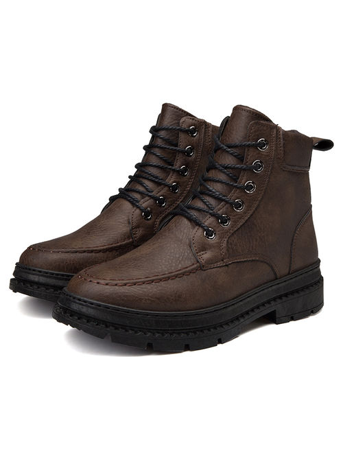 Men's Martin Boots Waterproof Non-Slip Winter Comfortable Work Boot High Top Lace Up Shoes