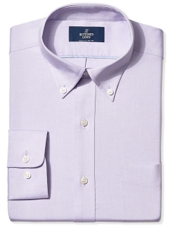 Amazon Brand - BUTTONED DOWN Men's Classic Fit Button-Collar Solid Pinpoint Dress Shirt, Supima Cotton Non-Iron