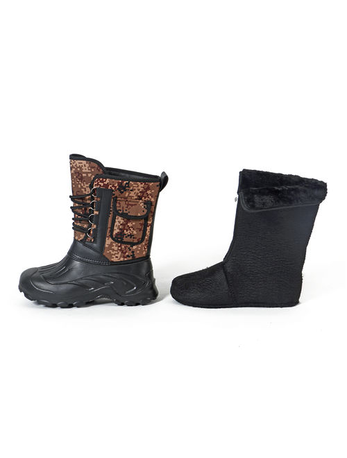 OwnShoe Men's Snow Boot Waterproof Warm Fur Lined Rain Booties Outdoor Shoes