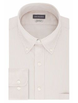 Men's Pinpoint Regular Fit Stripe Button Down Collar Dress Shirt