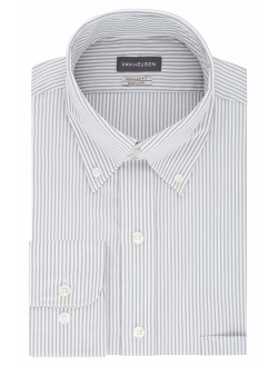 Men's Pinpoint Regular Fit Stripe Button Down Collar Dress Shirt