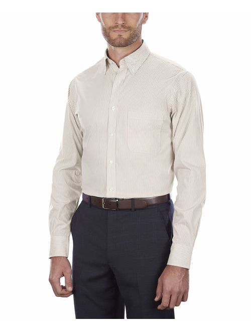 Van Heusen Men's Pinpoint Regular Fit Stripe Button Down Collar Dress Shirt