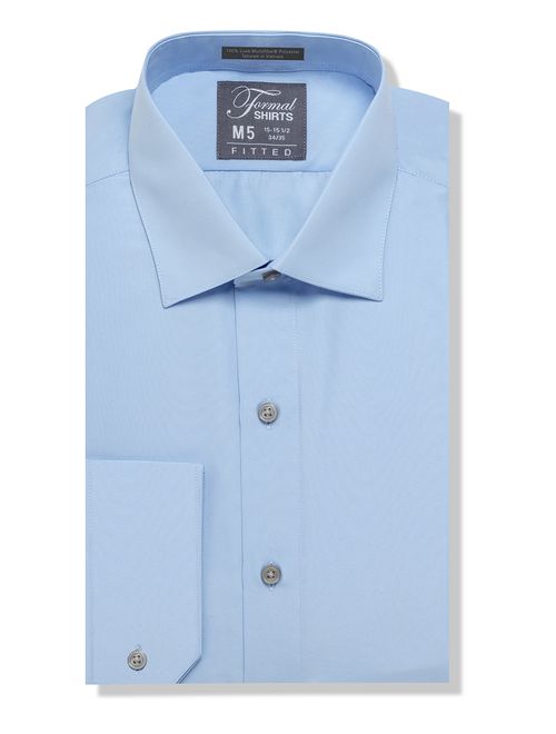 Luxe Microfiber Men's Fitted Spread Collar Dress Shirt - Style Jesse