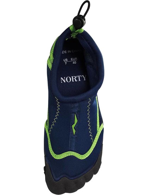 Norty Mens Aqua Sock Wave Water Shoes - 10 Color Combinations - Waterproof Slip-Ons for Pool, Beach, Boating and Sports - Stretch Neoprene Upper - Quick Drying Breathable