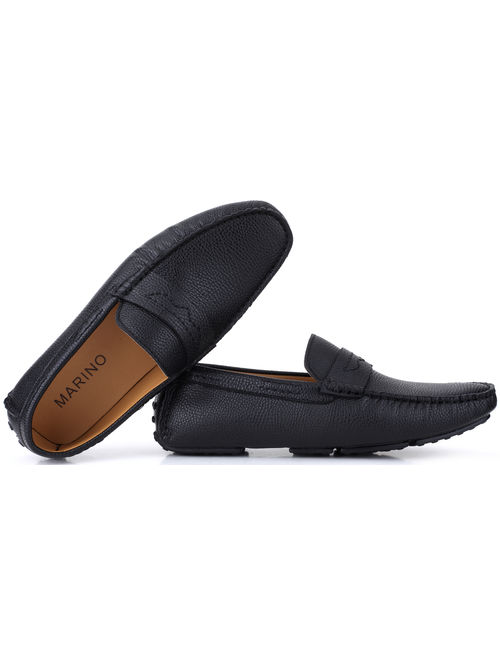 Mio Marino Men's Casually Suave Leather Penny Loafers
