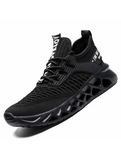 Kapsen Mens Running Shoes Mesh Breathable Sneakers Lightweight Fashion Athletic Gym Shoes Casual Tennis Sport Shoes for Workout Walking