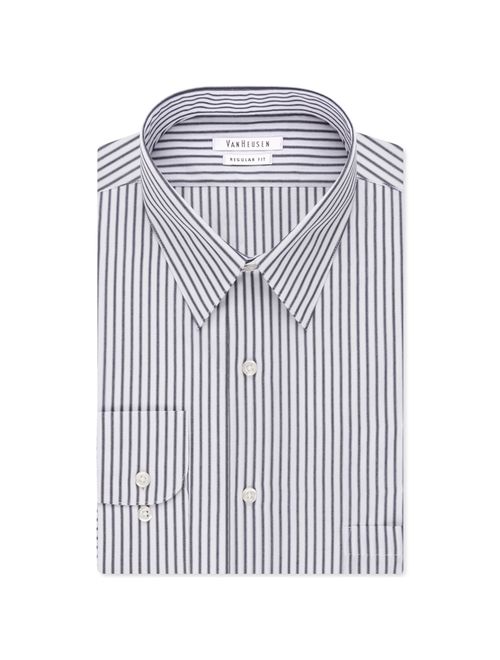 Van Heusen Mens Denim Stripe Button Up Dress Shirt denim 18 1/2